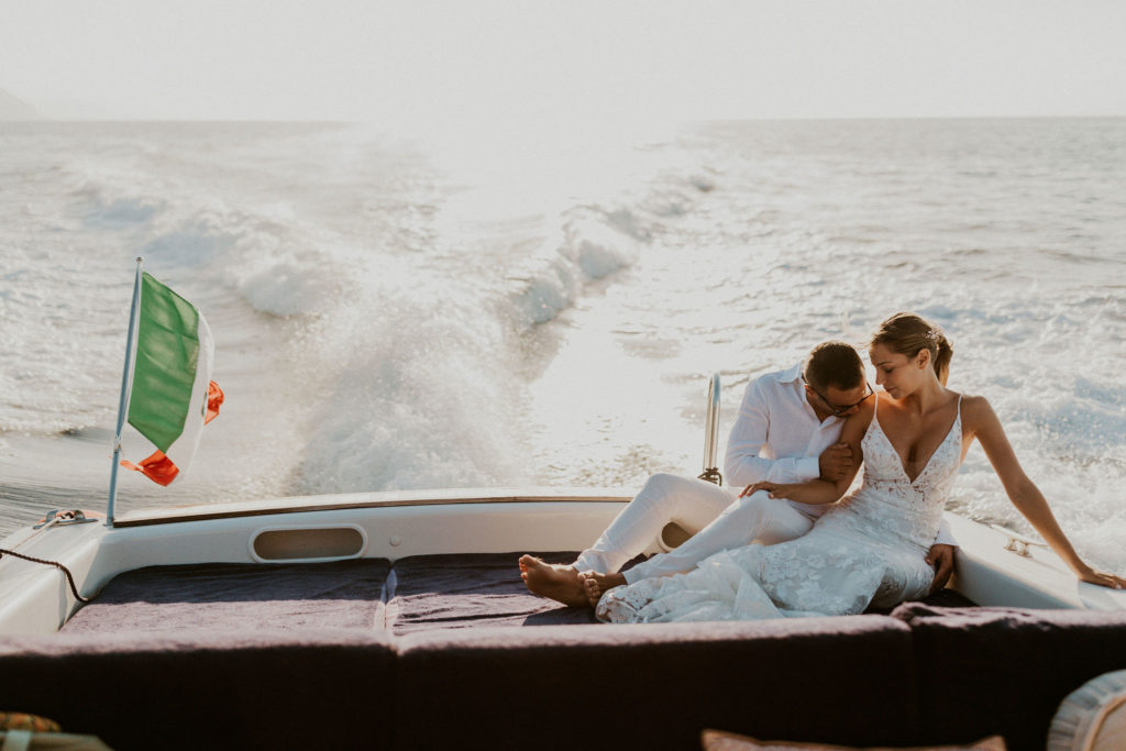Photo shoot on boat Amalfi Coast